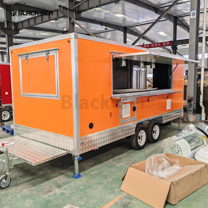 BlackSer Market Stall Street Burger Fry Hot Dog Stand Dessert Cart Food Kiosk OEM ODM